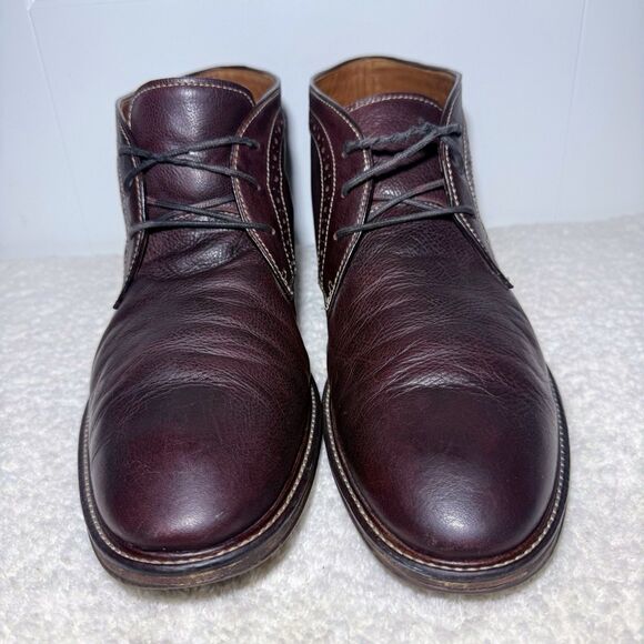 Johnston Murphy Mens 12M Warner Chukka Boots Mahogany Leather Ankle 20-3874 - Picture 3 of 8